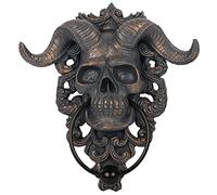 Horned Skull Door Knocker Skeleton Head Gothic Doorknocker Decor for Front Doors S
