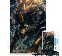 Horned Wolf Fantasy Creature 1000 Pieces Jigsaws Adults Puzzles Gifts Anxiety Relief Snug Connection Fun Hobby Wall Display (50x75cm)
