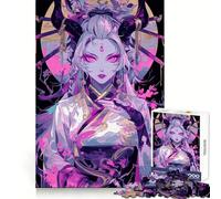 Horned Woman in Kimono Digital Art Jigsaw Puzzles 1000 Pieces Mental Sharp Tight Connection Home Activity Xmas Surprise (38x52cm)