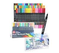 HornedDragon 60 Colours Felt Tip Pen Set with Double Tip, Dual Brush Pen Set