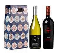 Hornhead Pair in Bauble Gift Box | Includes Hornhead Chardonnay & Hornhead Malbec | French Red & White Wine Duo | 13% & 12% ABV | Award-Winning | Elegant & Fruity Gift Set