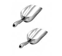 HORNO Pack of 2 Silver Cast Aluminum Shovel Scoops,Ideal for Ice Cube, Coffee Bean, Food, Candy, Flour, Dry Goods,Spice(12oz)