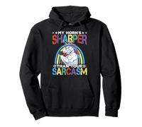 Horn's Sharper Than Your Sarcasm Cute Unicorn Animal Lover Pullover Hoodie
