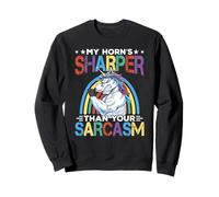 Horn's Sharper Than Your Sarcasm Cute Unicorn Animal Lover Sweatshirt