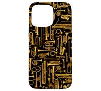Horns Vintage Brass Player Musical Instruments Pattern Royal Case for iPhone 15 Pro Max