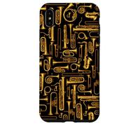 Horns Vintage Brass Player Musical Instruments Pattern Royal Case for iPhone XS Max