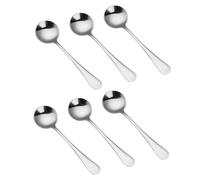 HornTide 6-Piece Soup Spoon Set, Bouillon Spoon Flatware Stainless Steel Mirror Polishing 6.5-Inch 16.6cm, Ideal for Home Kitchen and Restaurant