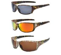 Hornz Brown Forest Camouflage Polarised Sunglasses for Men Durable Lightweight (Brown Forrest Camo, Smoke, Orange & Amber)