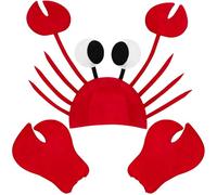 Horolam Crab Costume Accessories, Crab Costume with Claws Gloves Adjustable Crab Hat for Adults World Book Day Cosplay Party