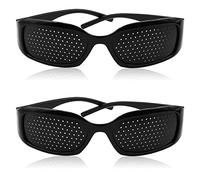 Horolas 2pcs Pinhole Glasses Eyes Exercise Vision Correction Glasses for Eyesight Protection, Black