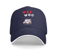 HOROMKE Wee Woo Ambulance AMR Funny EMS EMT Paramedic Gift Baseball Cap Size is: One Size Navy
