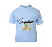 Horoscope - Aquarius - Zodiac Star Sign Birthday (Wordart Drip Queen Style) Short Sleeve Cotton Toddler t Shirt, 3-4 Years, Pastel Blue