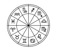 Horoscope Astrology Circle 12 Zodiac Signs Wall Stickers 67.2x67.2cm Car Body Decoration Black