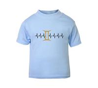 Horoscope - Gemini - Zodiac Star Sign Birthday (Heartbeat Style) Short Sleeve Cotton Toddler t Shirt, 3-4 Years, Pastel Blue