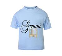 Horoscope - Gemini - Zodiac Star Sign Birthday (Wordart Drip King Style) Short Sleeve Cotton Toddler t Shirt, 3-4 Years, Pastel Blue