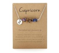 Horoscope Necklace for Women,Irregular Shaped Crystal Birth Month Necklace Good Luck Charm Chork Amulet Constellation Gifts for Girls Birthday Christmas Capricorn