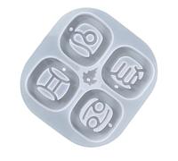 Horoscope Pendant Mold - Detailed Constellation Art, High Gloss Mirror Finish, 2mm Cavity Depth + 12 Star Signs, Sturdy Soft Polymer | Perfect for Keychains