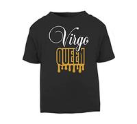 Horoscope - Virgo - Zodiac Star Sign Birthday (Wordart Drip Queen Style) Short Sleeve Cotton Toddler t Shirt, 3-4 Years, Black
