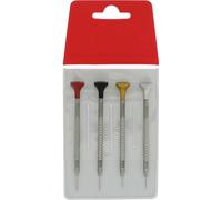Horotec MSA01.218 Watchmaker Screwdriver Assortment Stainless Steel Anodised Head on Ball Bearings Stainless Steel Bits Swiss Made (01.218-G)