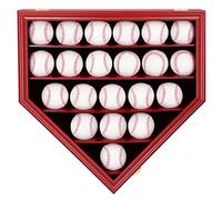 HOROW 21 Baseball Display Case Clear Anti Fade Lockable Wall Cabinet with 98% UV Protection Acrylic Door Baseball Holders Shadow Box Rack for Collection Autographed Baseball