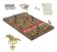 HOROW Metal Horse Racing Board Game Card Board Game Finish Line Luxury Edition Solid Wood Race Game Board 11 Batches of Metal Model Horses 2 Sets of Dice and 2 Boxes of Cards