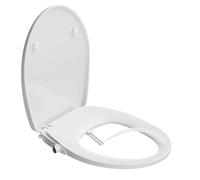 HOROW Non-Electric Bidet Toilet Seat - UK Standard O-Shape - Dual Nozzles for Front & Rear Wash - Self-Cleaning Jets - Soft Close Lid - Manual Water Pressure Control