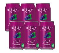 Horoyoi Cocktail Variety of Flavours 350ml 3% alc./vol | Shochu & Vodka Ready To Drink Cans | Chuhi Japanese Premium Alcoholic Drink | Bundle Packs (Pack of 6, Grape Flavour)