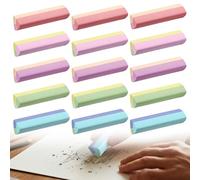 HORREX 15 Pcs Triangular Prism Shape Eraser, Three Color Gradient Rubbers, Leaves No Residue Multi Colour Pencil Rubber for Students Drawing Architects School Classroom Rewards Office