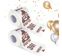 HORREX 2 Rolls Birthday Toilet Roll Printed You're 30 Funny Toilet Paper | 30th Birthday Prank Decorations, Each Toilet Tissue Containing 250 Soft Three Ply Sheets, Gift for Friends Birthday Party