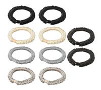 HORREX Pack of 10 Women's Soft Hair Accessories, Elastic Scrunchies with Elastic Band, Graceful Satin Hair Scrunchies, Strong Hold Without Pulling, for Women All Hair Braid Types