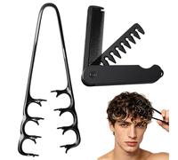 HORREX Pack of 2 Texture Comb, Curling Comb, Short Hair, Volume Comb for Fullness, Curling Comb, Natural Curls with Wide Teeth for Men and Women, for Hair Roots with Bangs