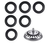 HORREX Pack of 6 Seal Strainer Basket Sink Drain Seal Washbasin Seal, Inner Diameter 32 mm, Outer Diameter 54 mm for Strainer Basket Plug Valve Plug Chain Tubs, Shower Spouts