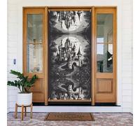 Horrible Fairy Tale Castle01 Decorative Holiday Door Cover, Perfect for Indoor and Outdoor Christmas Decorations 72 X 35in