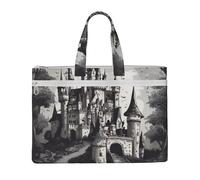 Horrible Fairy Tale Castle01 Print Large Capacity Canvas Tote File Bag Business Office Supplies Work Travel Shopping