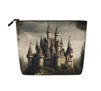 Horrible Fairy Tale Castle02 Print Cosmetic Bag for Women,Faux Linen Makeup Bag Large Capacity,Perfect for Travel Daily Use