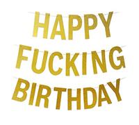 Horrible Party Stuff Large HAPPY F***ING BIRTHDAY Bunting - Adult Funny Birthday Banner, Office Prank