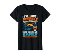 Horrible Things for Money Like Waking Up Early Value Graphic T-Shirt, Women, Black, S