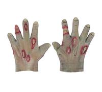 Horrific Halloween Demon Gloves Scary Hairy Claw Hand Gloves with Long Nails Werewolf Zombie Devil Monster Witch Cosplay Costume Accessory for Theme Party Haunted House (Beige Wound, One Size)