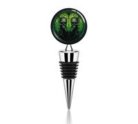 Horrifying Green Skull Wine Stoppers Reusable Wine Bottle Stopper Decorative Champagne Stoppers Silicone Beverage Bottle Sealer Keep Fresh, Leakproof Wines Saver for Bar Party Decor