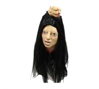 Horrifying Lifelike Hanging Head Ornament with Long Hair for Halloween and Easter, Spooky Severed Blood Head, Scary Halloween Yard Decoration Prop
