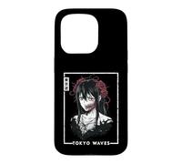 Horror Anime Goth Girl Oni Mask Creepy Japanese Horror Manga Case for iPhone 15 Pro