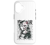 Horror Anime Goth Girl Oni Mask Creepy Japanese Horror Manga Case for iPhone 16