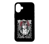 Horror Anime Goth Girl Oni Mask Creepy Japanese Horror Manga Case for iPhone 16 Plus