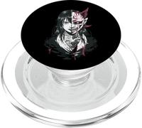 Horror Anime Goth Girl Oni Mask Creepy Japanese Horror Manga PopSockets PopGrip for MagSafe