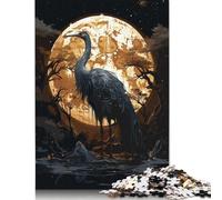 Horror Black Stork Jigsaw Puzzles Puzzles for Adults Kids. 1000 Piece Great Gifts Challenge Toy Educational Games Home Decoration for Educational Games Gifts 1000pcs (75x50cm)
