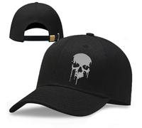 Horror Blood-spattered Skull Hats for Men Snapback Baseball Cap for Women Reaper Grim Skeleton Ball Caps, Skull Gray, 1