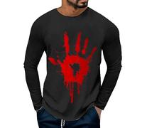 Horror Bloody Halloween T-Shirt Mens T-Shirts, Ghostly Comfortable Short Sleeve Breathable Crew Neck Holiday Party Dance Funny Fear Element Casual Theme Plus Size Tops for Celebrations Performances