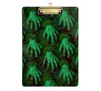 Horror Bloody Hands Red Green Halloween Acrylic Portable clipboard Standard Letter A4 Size Waterproof for 5th Grade Classroom Essentials for Teachers Gold 12x9in Tabla para escribir con Clip