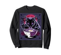 Horror Cat Eating Noodles Japanese Anime Horror Cat Ramen Sweatshirt