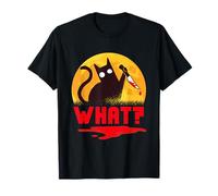 Horror Cat WHAT? Halloween Party Creepy Bloody T-Shirt
